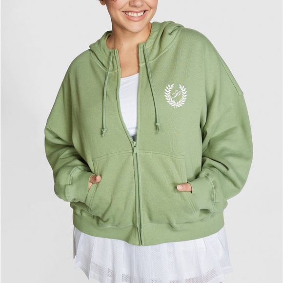 Victoria’s Secret PINK Ivy Fleece Campus Full-Zip Hoodie & High-Waist Leggings - Picture 3 of 8